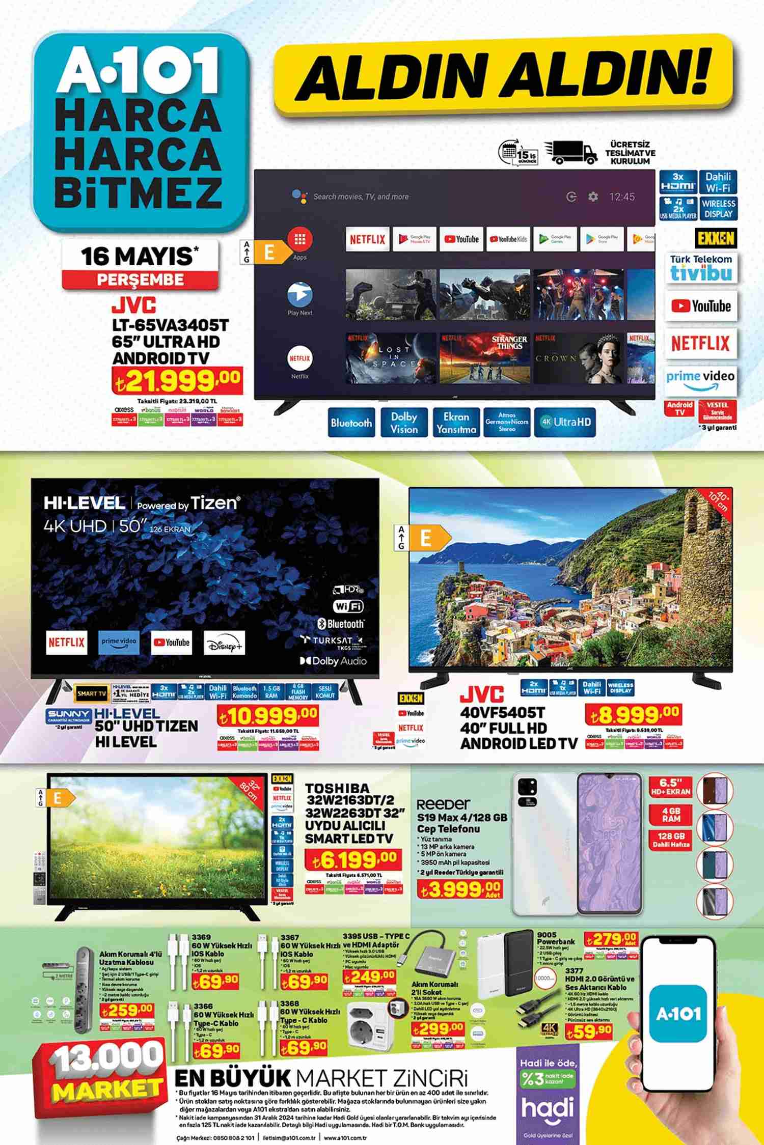 A101 16 Mayıs 2024 Televizyonlar ve Fırsatlar Kataloğu