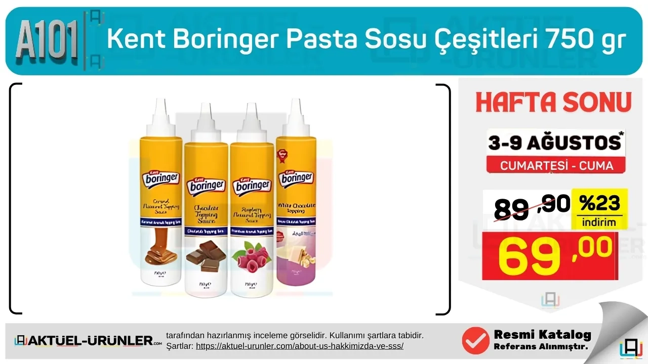A101 Aktüel Hafta Sonu 3 Ağustos Pasta Sosu Fırsatı