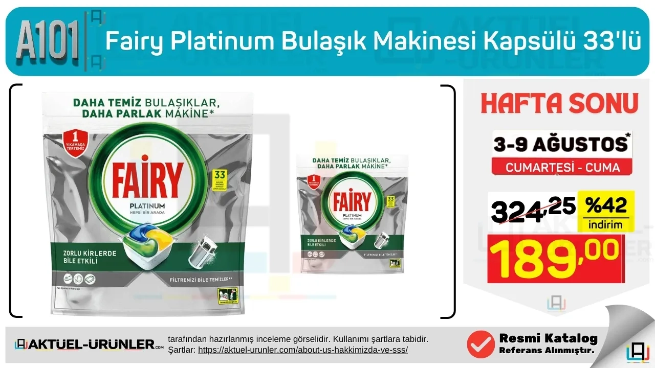 A101 Bulaşık makinesi tableti 3 ağustos