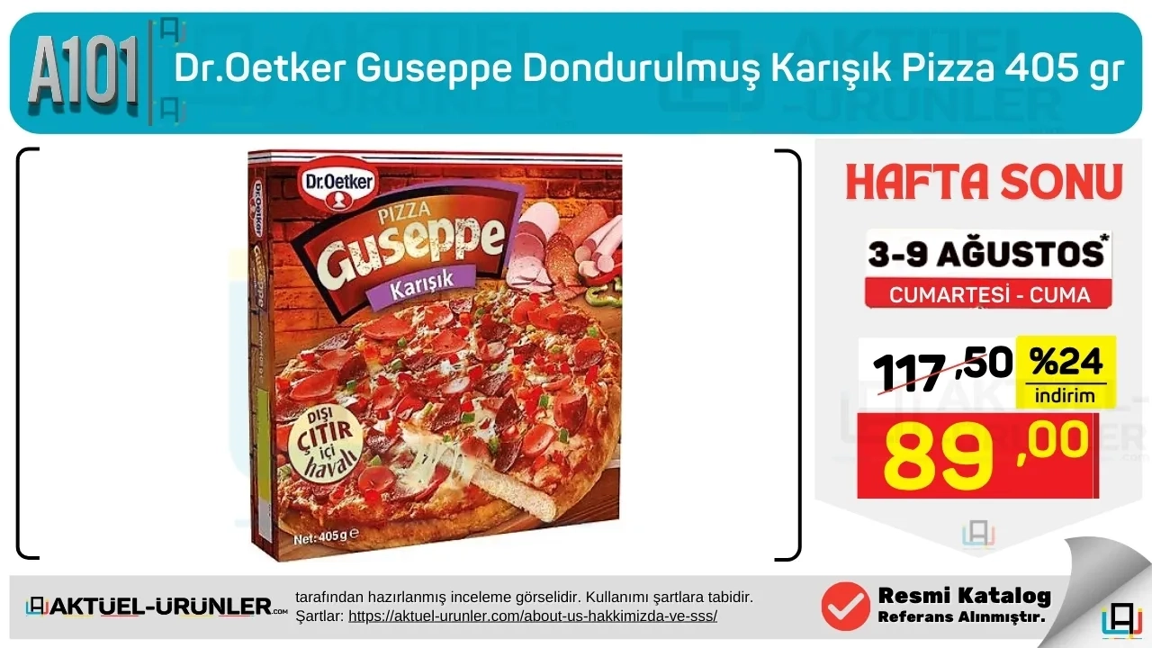 dondurulmuş pizza fırsatı 3 ağustos A101 Aktüel