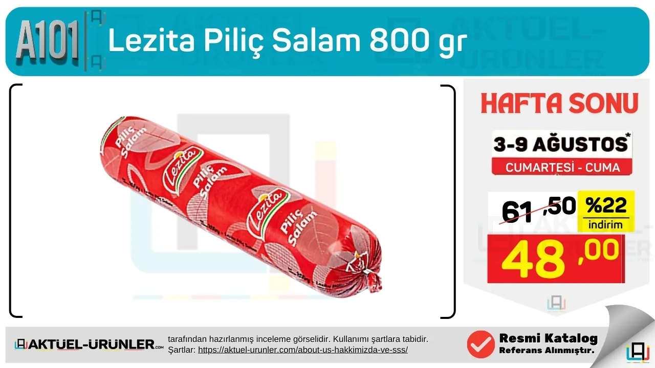 A101 Aktüel Salam Kampanyası 3 Ağustos