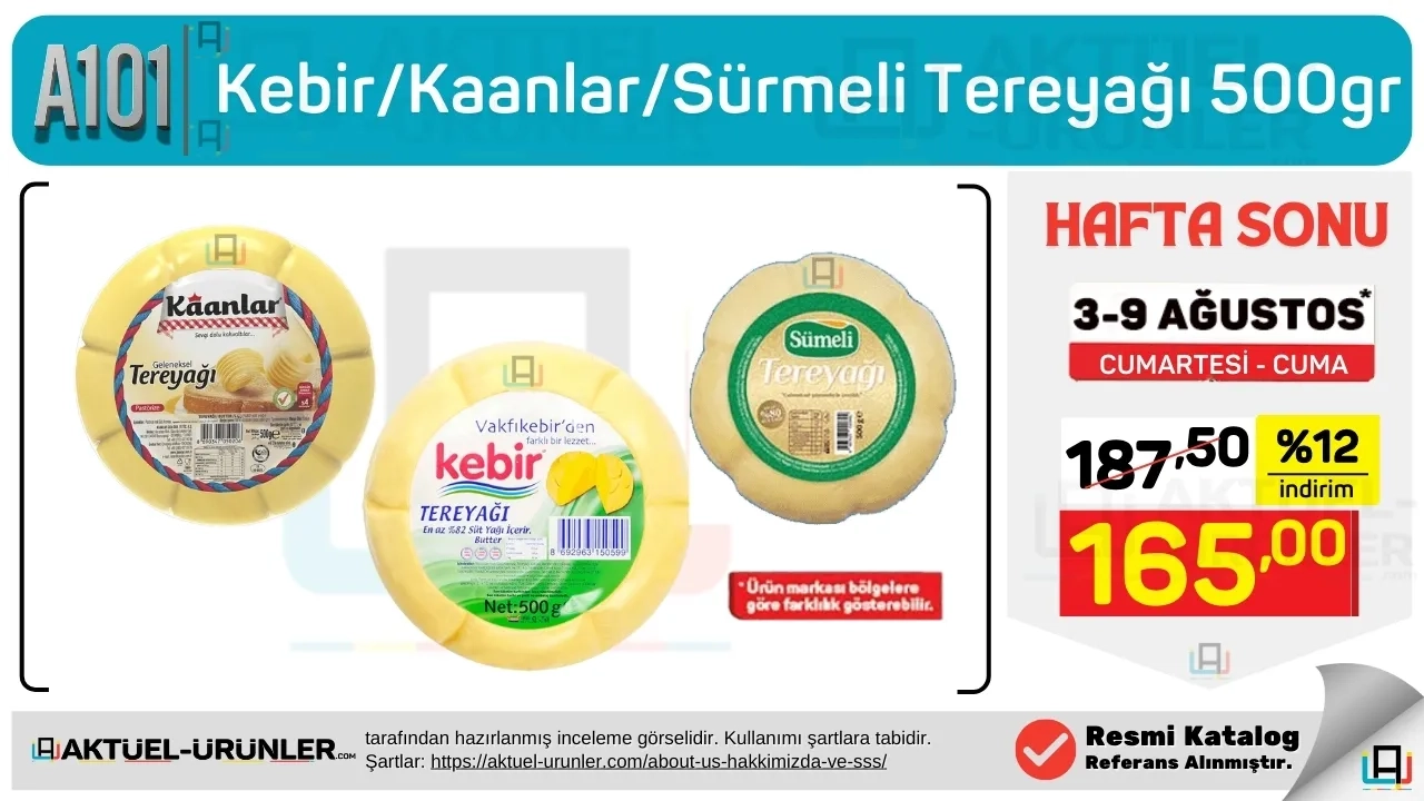 A101 3 Ağustos 2024 Tereyağı Kampanyası