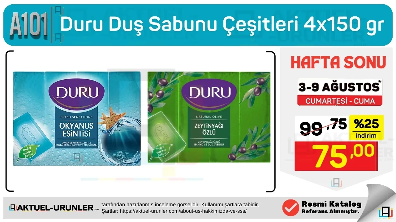 A101 3 Ağustos 2024 Sabun Çeşitleri İndirimi