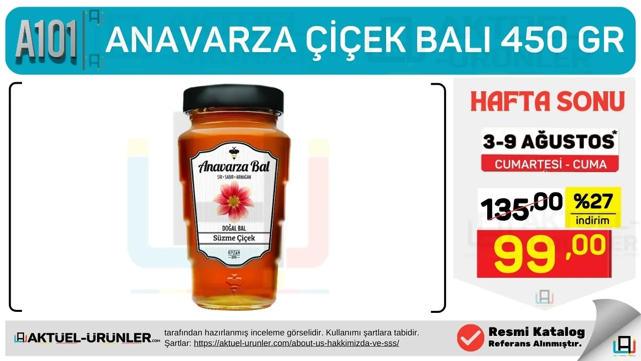 A101 3 Ağustos 2024 Çiçek Balı Detayları
