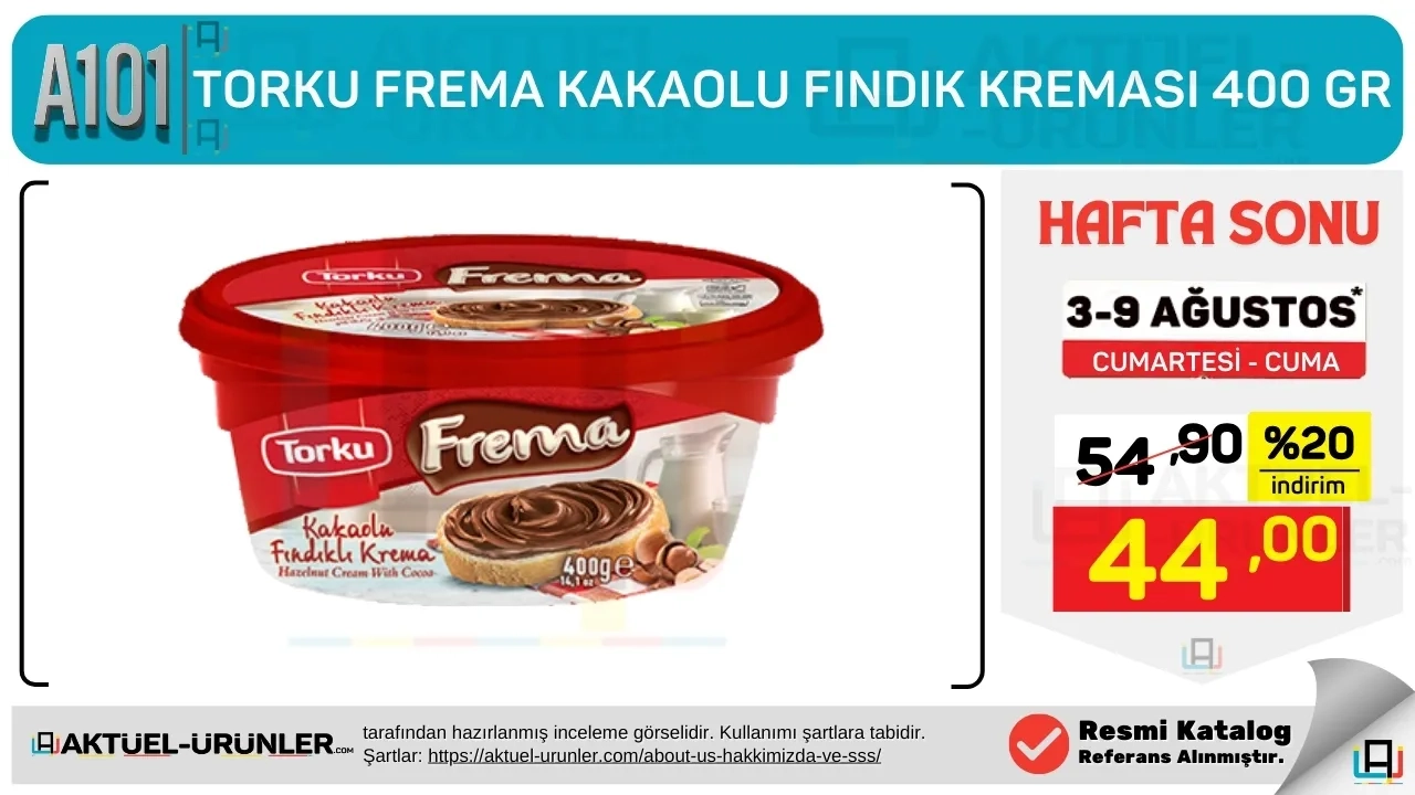 A101 3 Ağustos 2024 Fındık Kreması