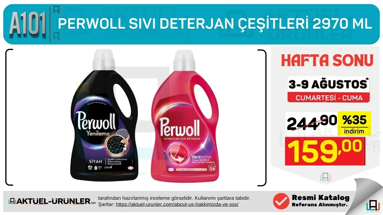 A101 Aktüel Hafta Sonu 3 Ağustos Sıvı Deterjan Kampanyası