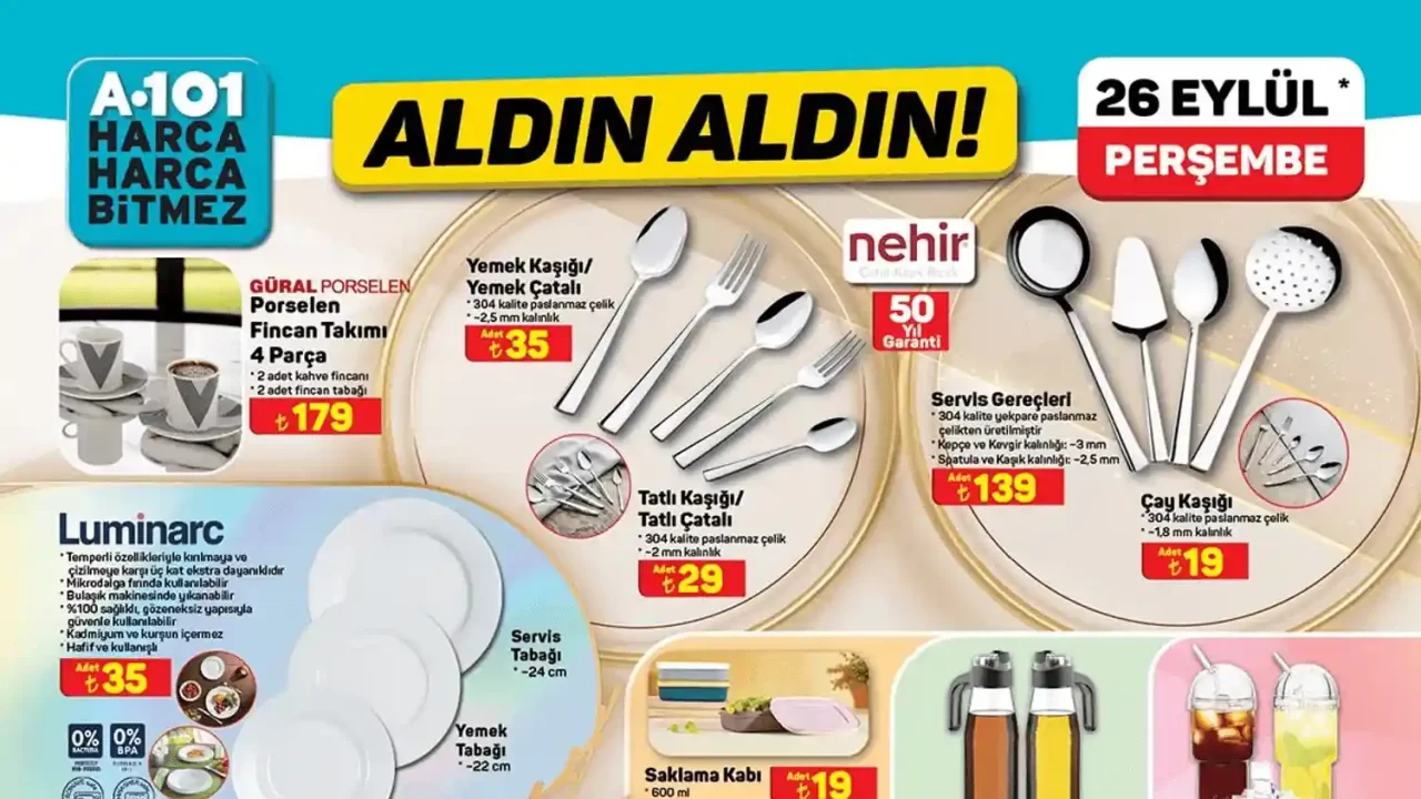 A101 26 Eylül 2024 Aktüel Ürünler Kataloğu