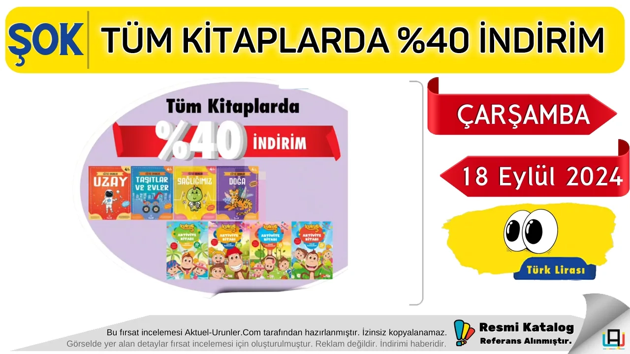 Şok 18 Eylül 2024 Ürün İncelemeleri - Kitaplarda Yüzde 40 indirim Var