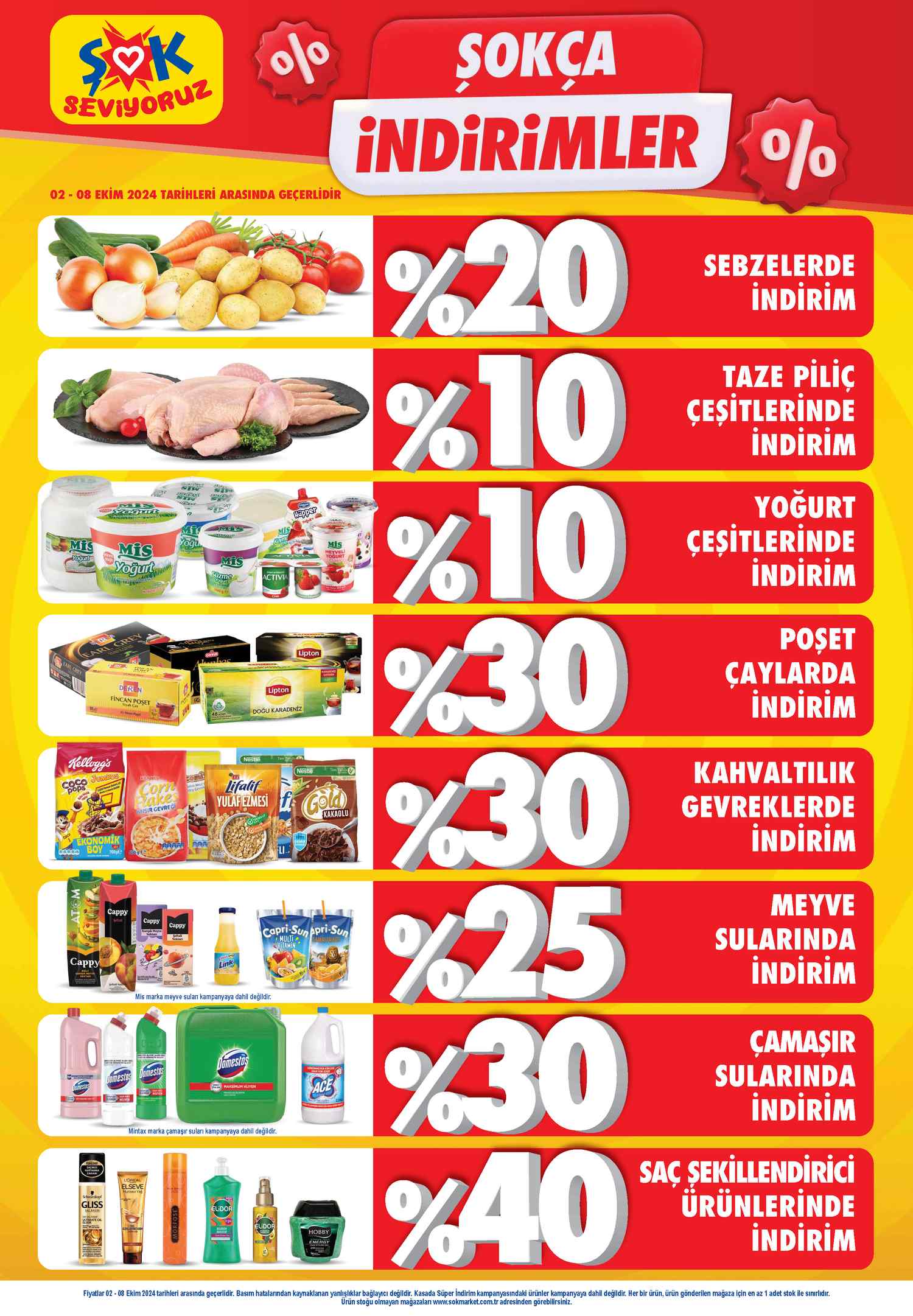 Şok 2 Ekim 2024 Büyük İndirim Oranları Kataloğu