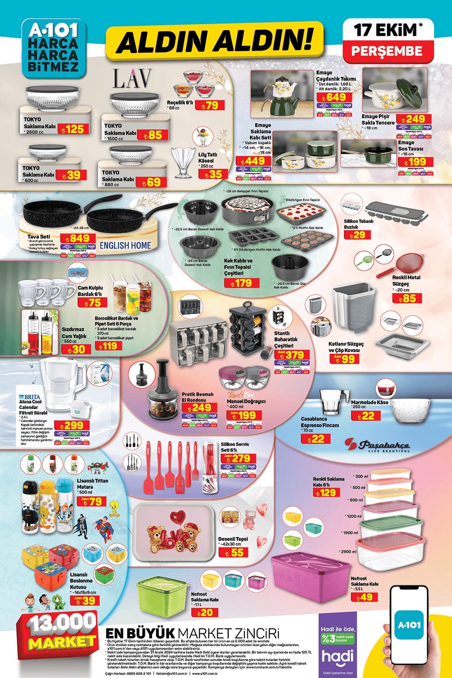 A101 Aktüel 17 Ekim 2024 Mutfak Ürünleri Kataloğu