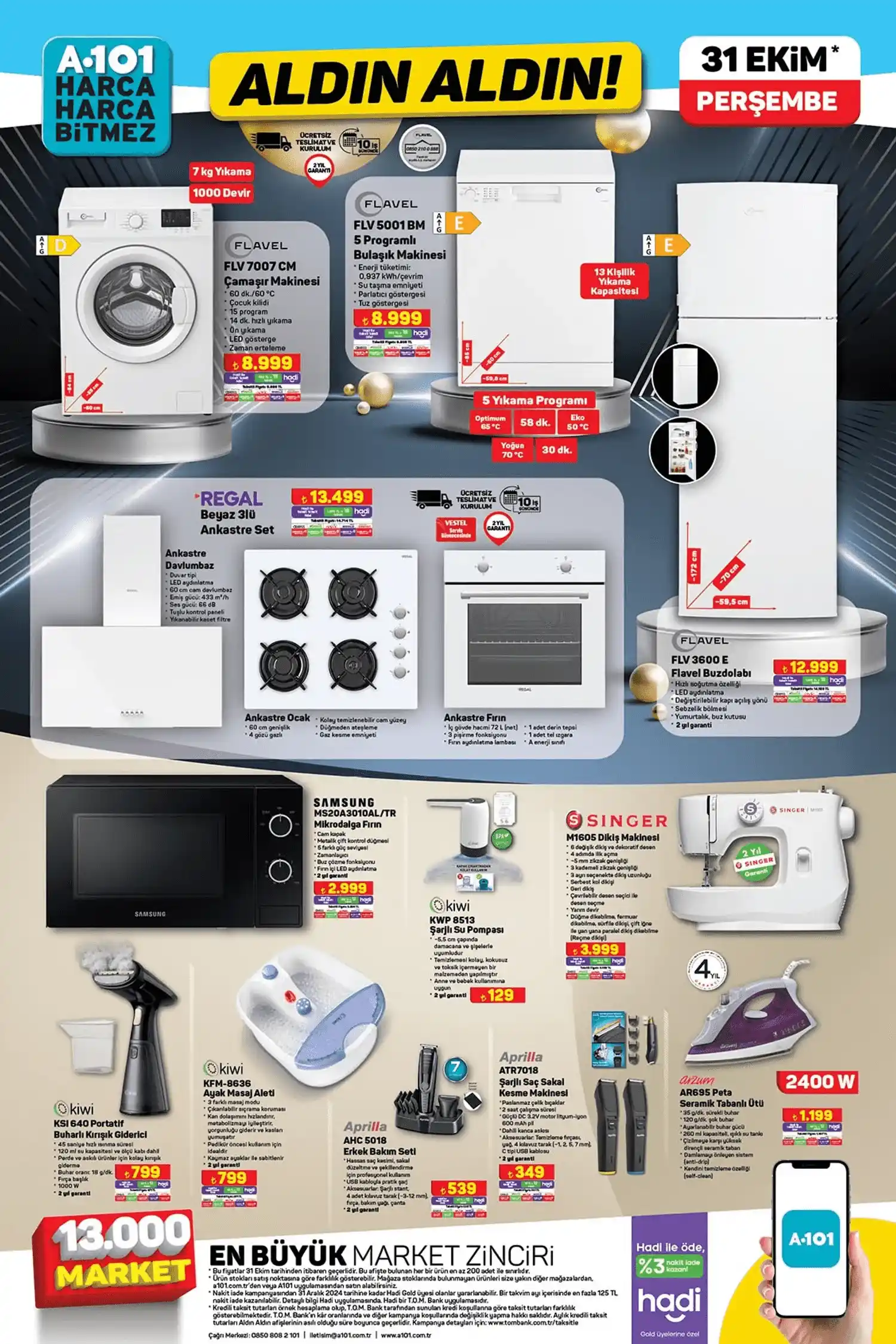 A101 31 Ekim 2024 Elektrikli Ürünler İndirim Kataloğu