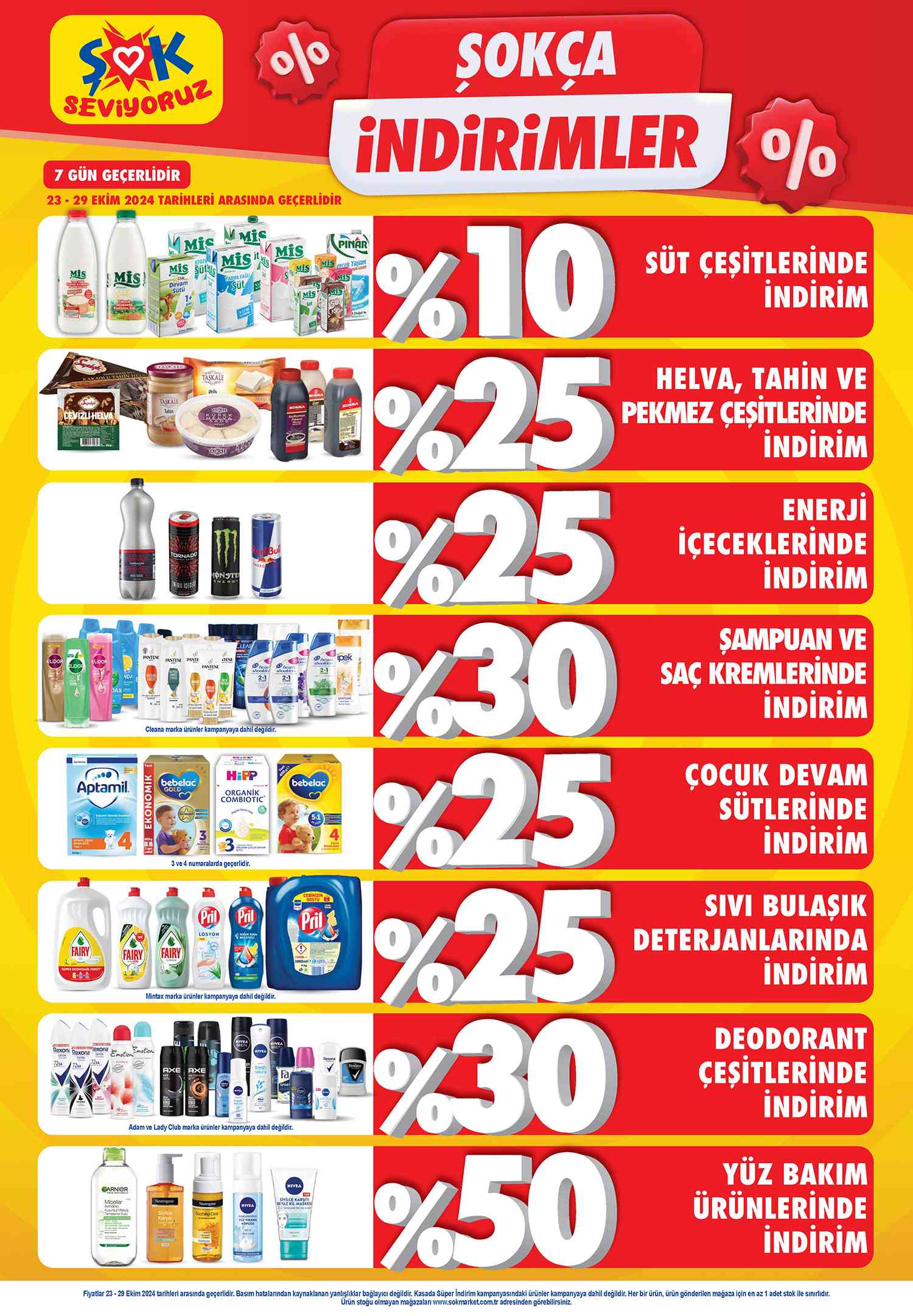 Şok 23 Ekim 2024 Her Güne Özel İndirim Oranları Kataloğu