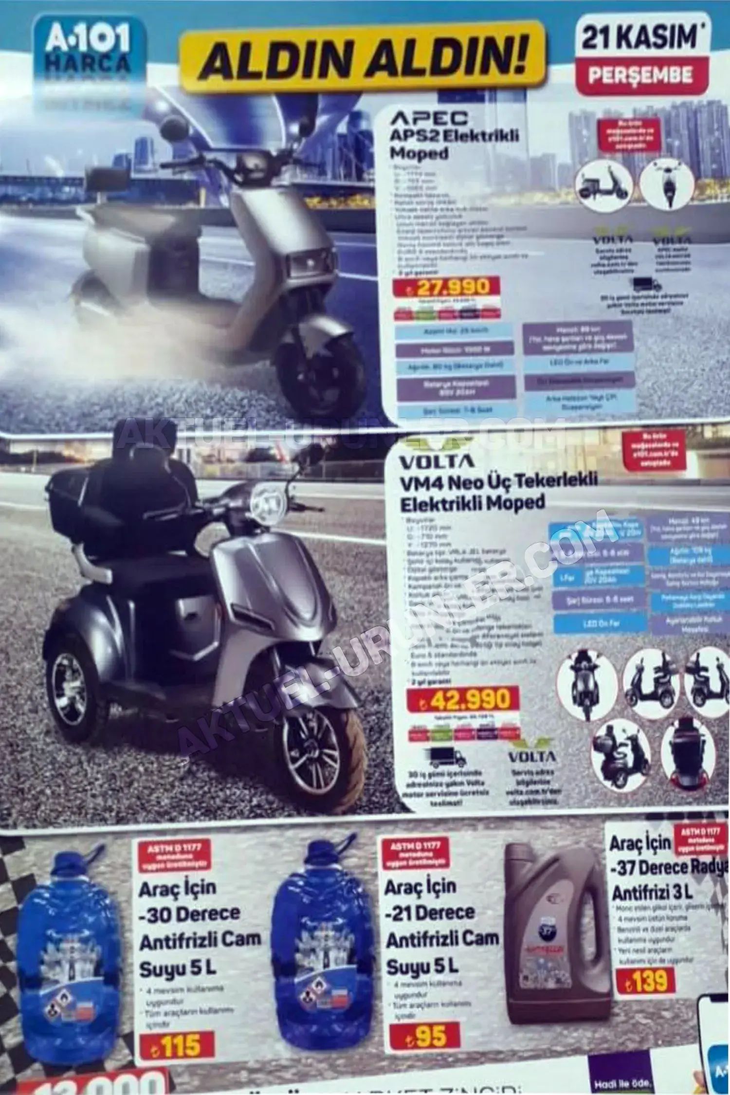 A101 Aktüel 21 Kasım 2024 Elektrikli Moped Fırsatı