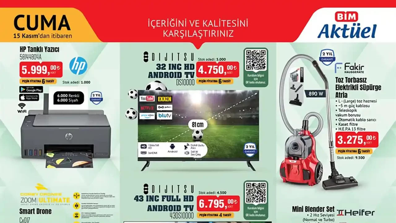 BİM 15 Kasım 2024 Aktüel Ürünler Kataloğu