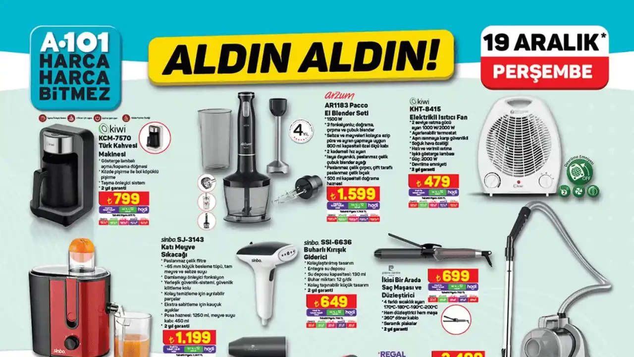 A101 19 Aralık 2024 Aktüel Ürünler Kataloğu