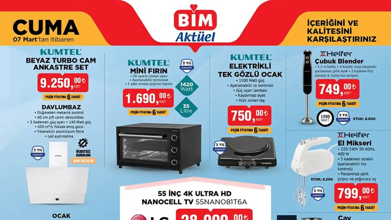 BİM 7 Mart 2025 Aktüel Ürünler Kataloğu