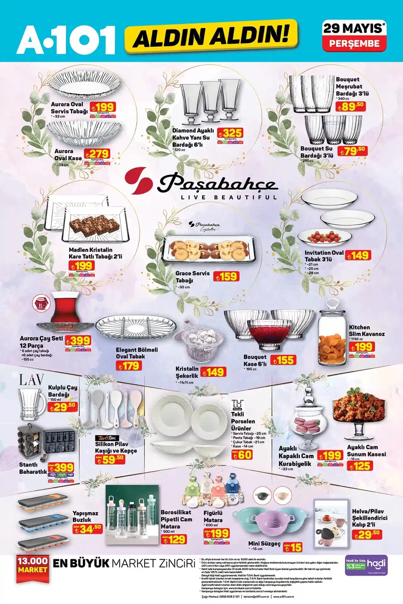 A101 29 Mayıs 2025 Paşabahçe İndirimler Kataloğu