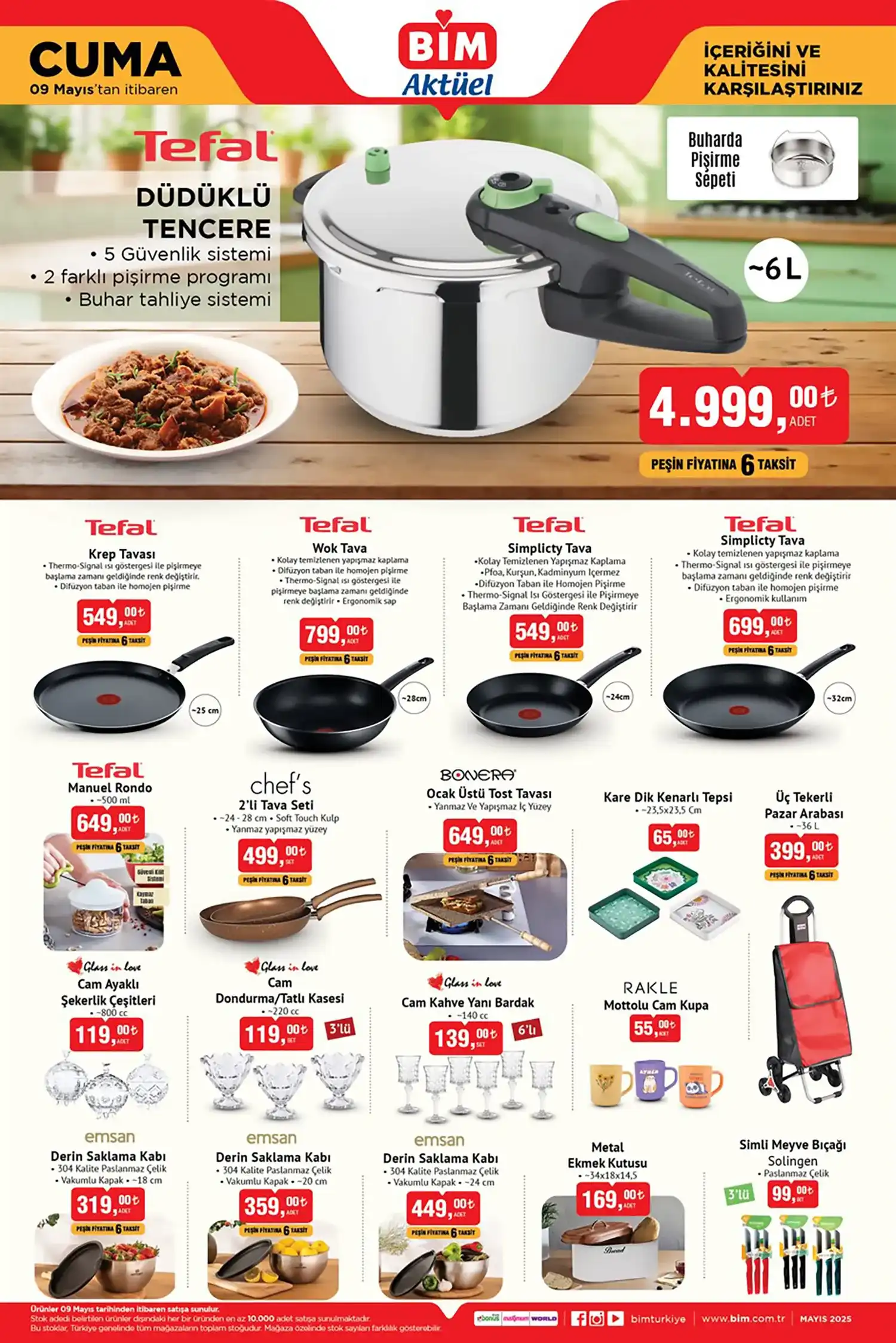Bim Aktüel 9 Mayıs 2025 Tefal Fırsatları Kataloğu
