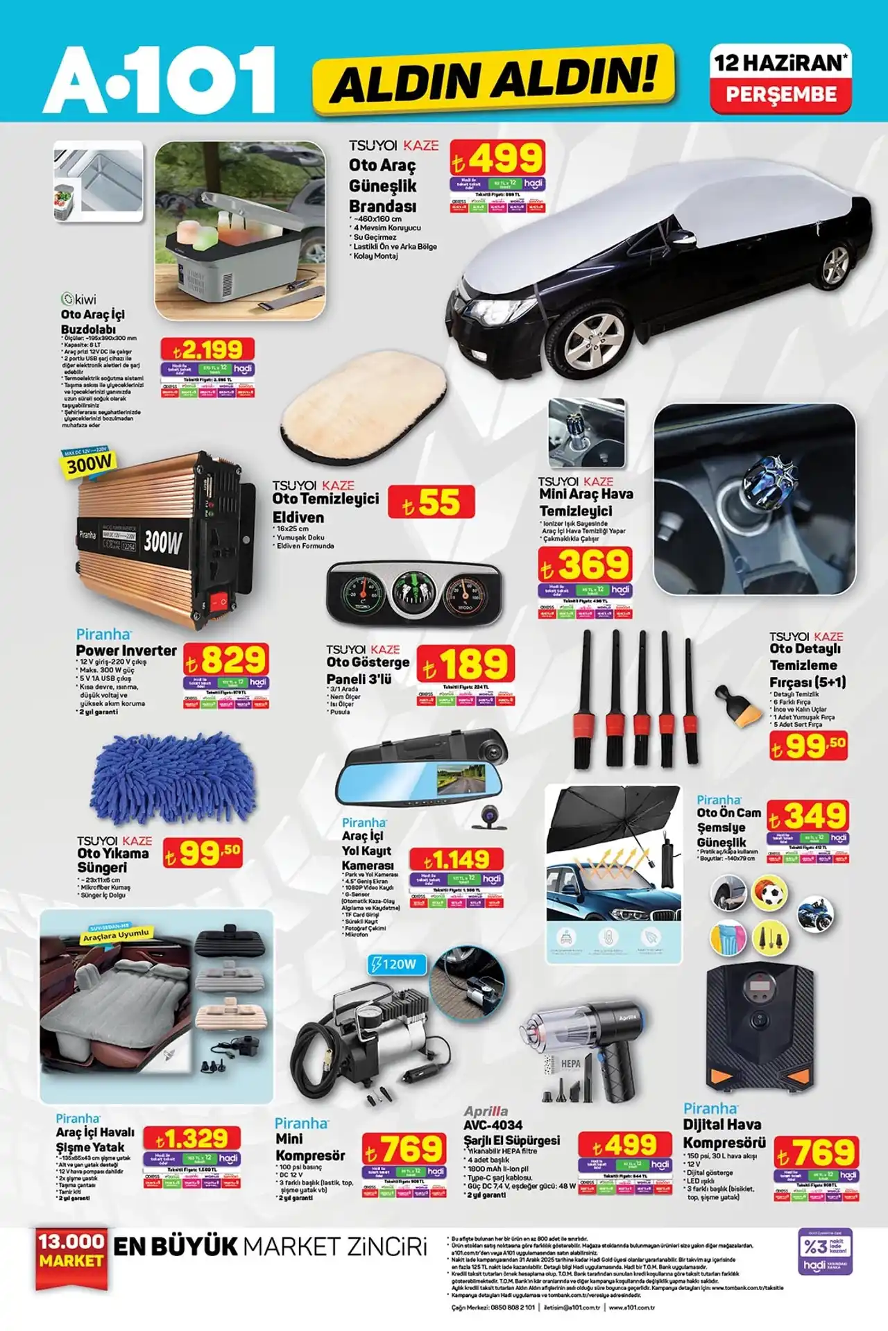 A101 12 Haziran 2025 Otomobil ve Motosiklet Ürünleri Kataloğu