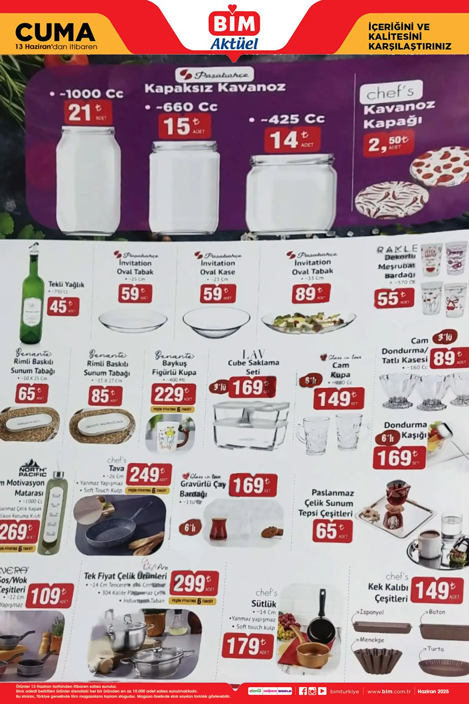 Bim Aktüel 13 Haziran Mutfak Ürünleri ve Züccaciye Fırsatları Kataloğu