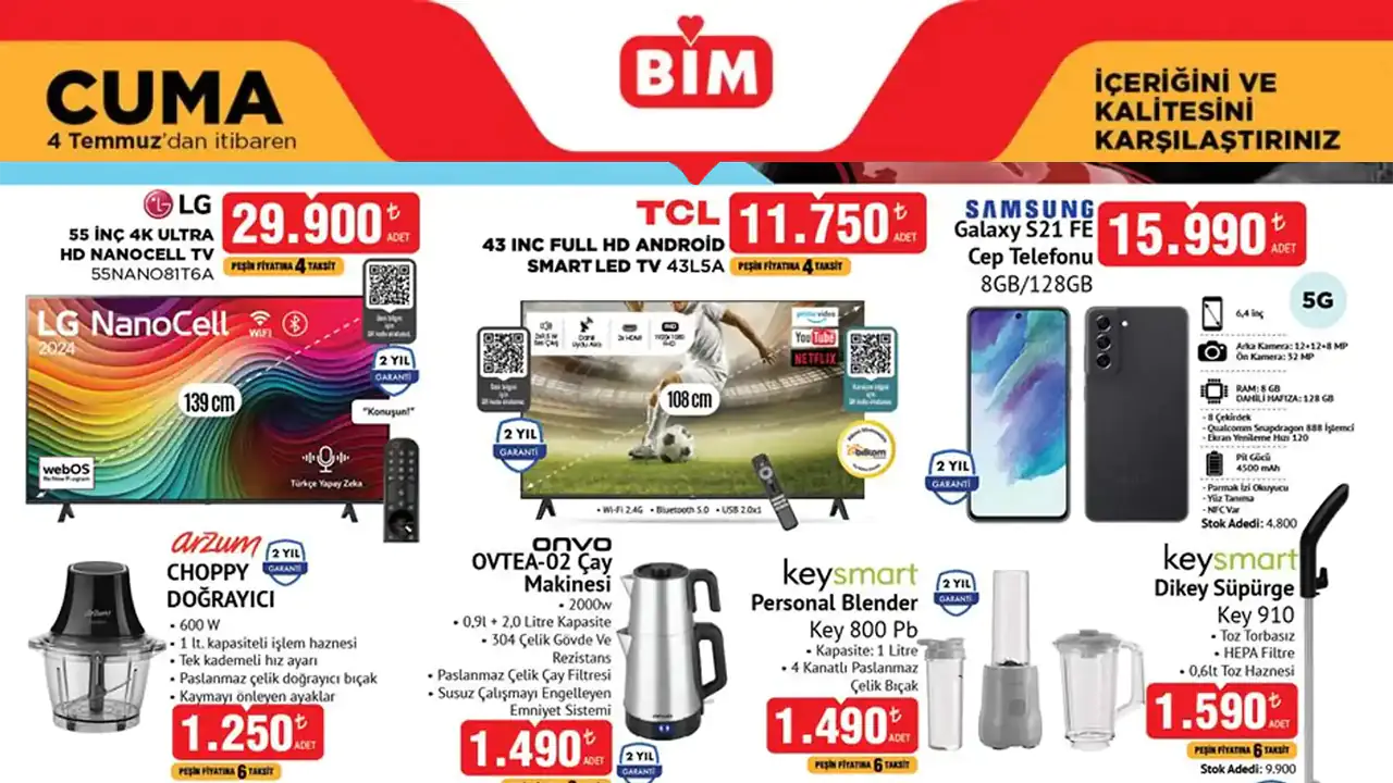BİM 4 Temmuz 2025 Aktüel Ürünler Kataloğu