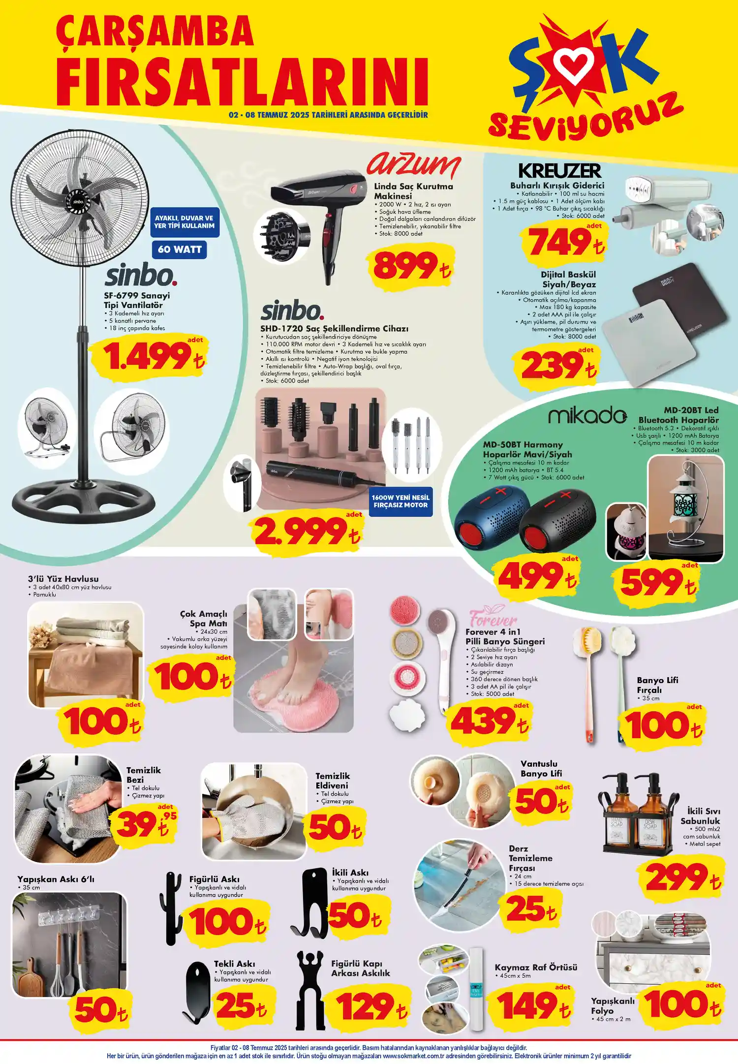 ŞOK 2 Temmuz 2025 Aktüel Ürünler Kataloğu