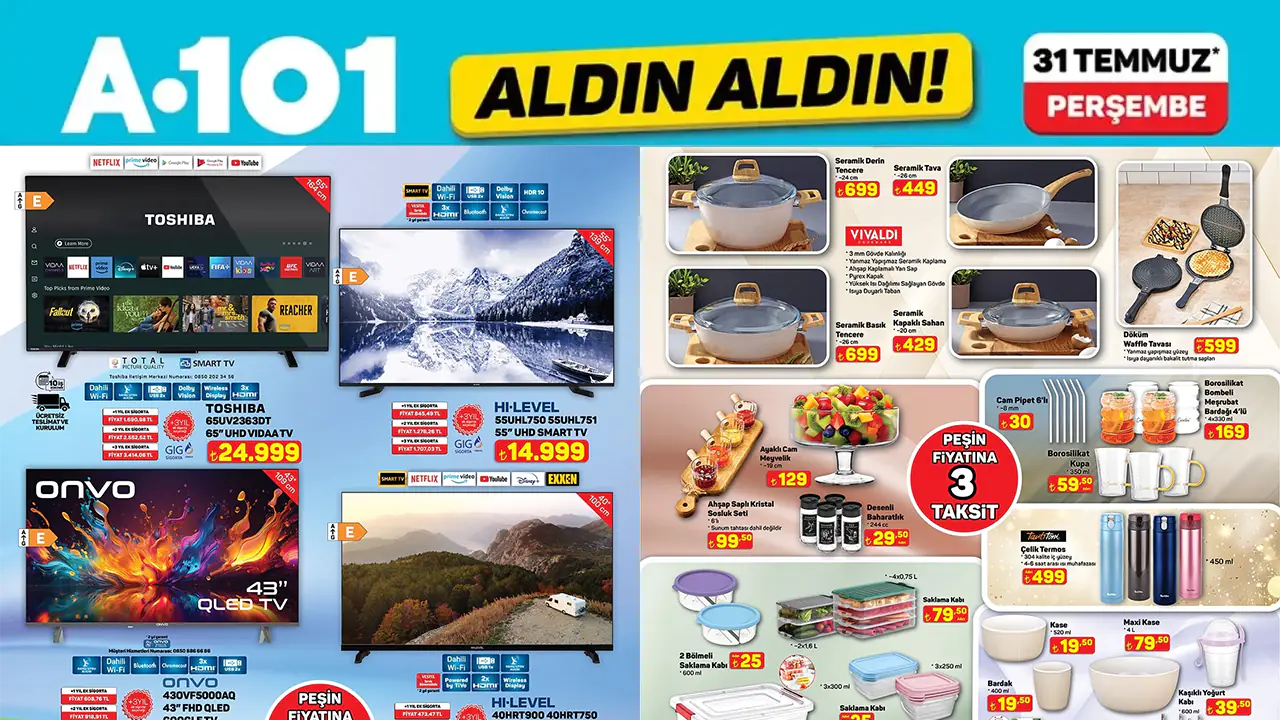 A101 31 Temmuz 2025 Aktüel Ürünler Kataloğu