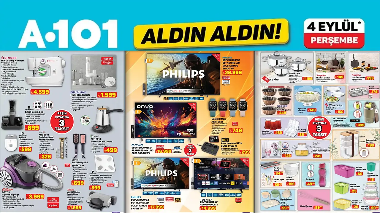 A101 4 Eylül 2025 Aktüel Ürünler Kataloğu