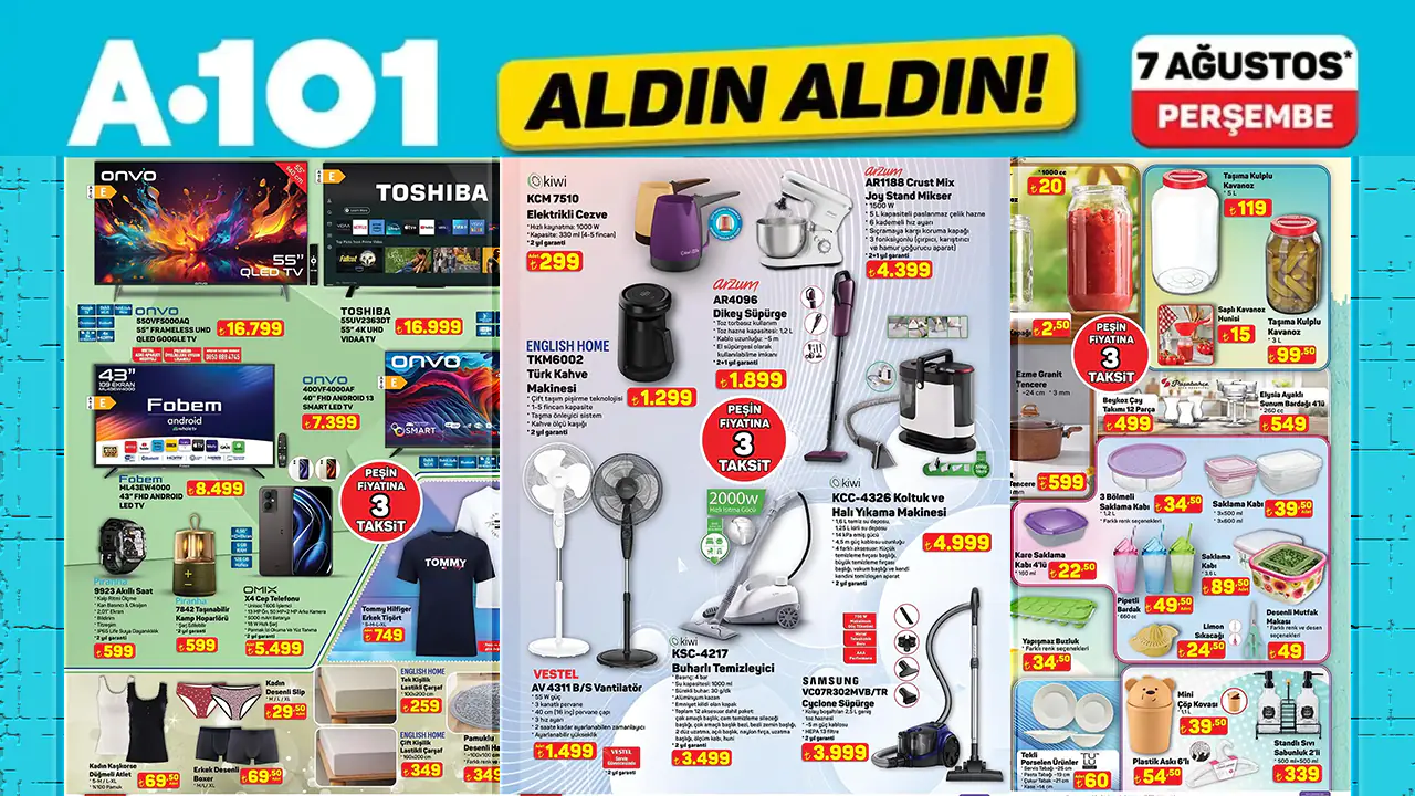 A101 7 Ağustos 2025 Aktüel Ürünler Kataloğu