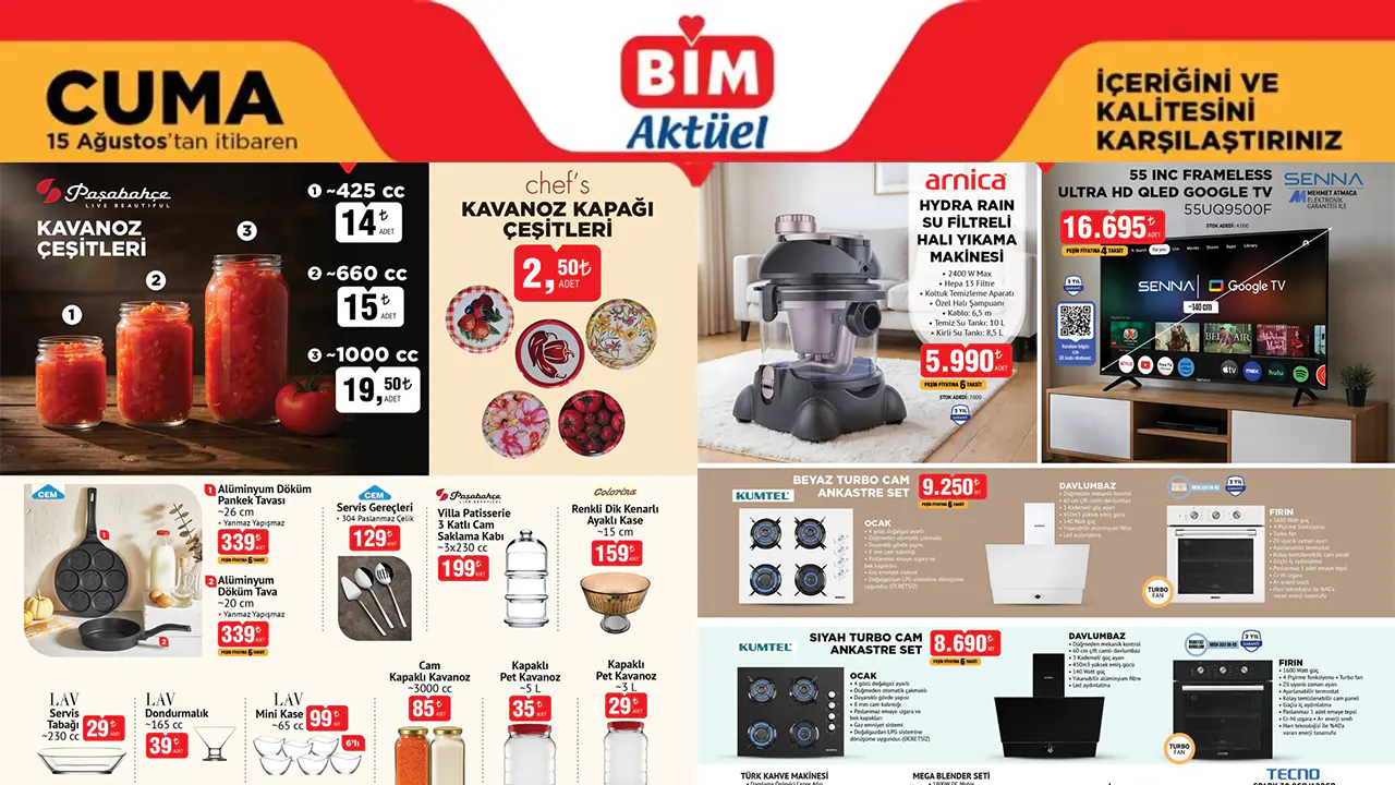 BİM 15 Ağustos 2025 Aktüel Ürünler Kataloğu