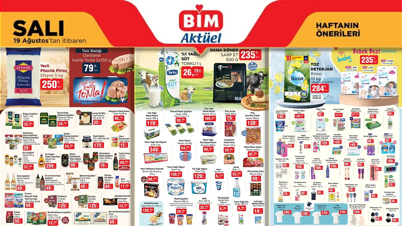 BİM 19 Ağustos 2025 Aktüel Ürünler Kataloğu