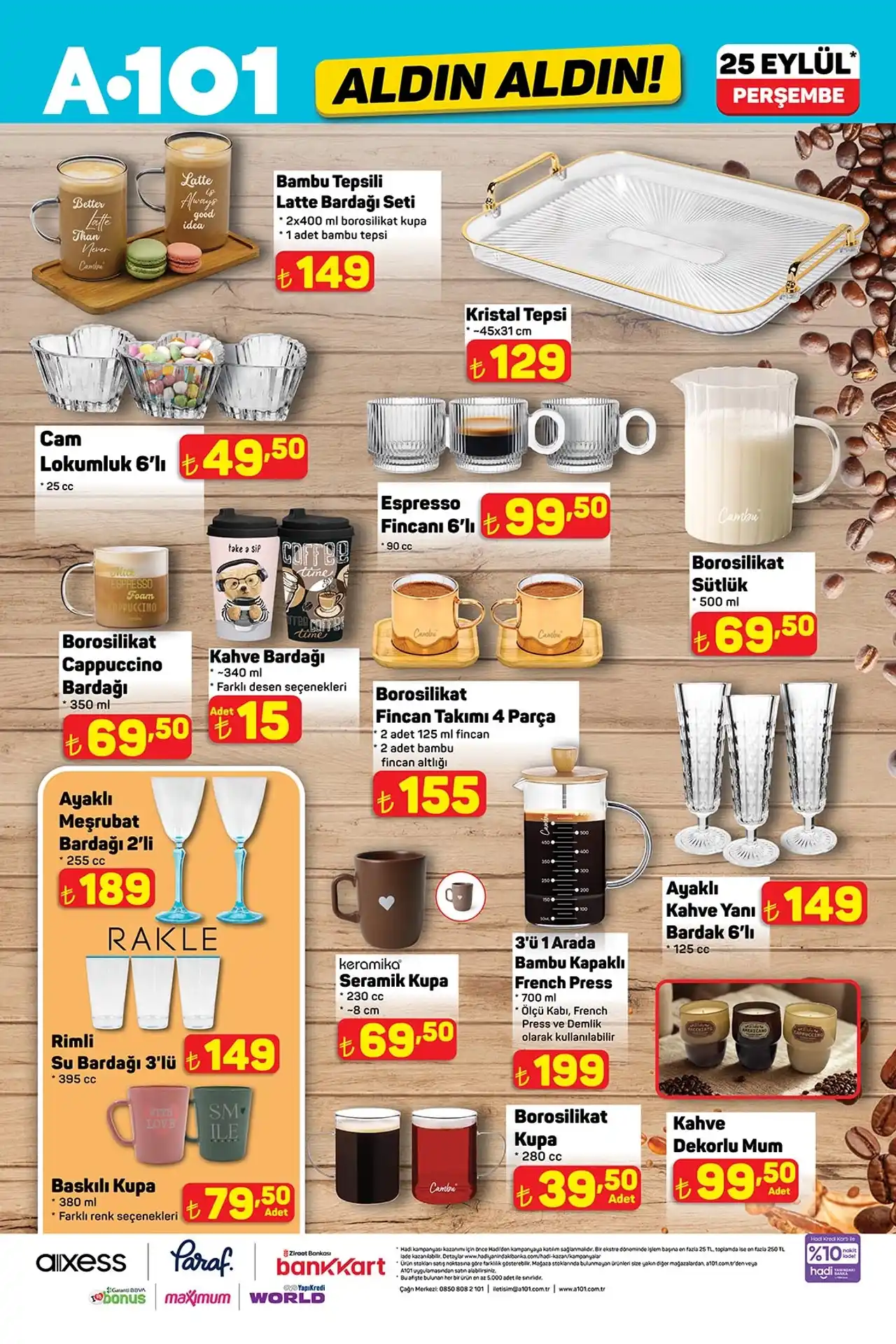 A101 25 Eylül 2025 Mutfak Ürünleri Kataloğu