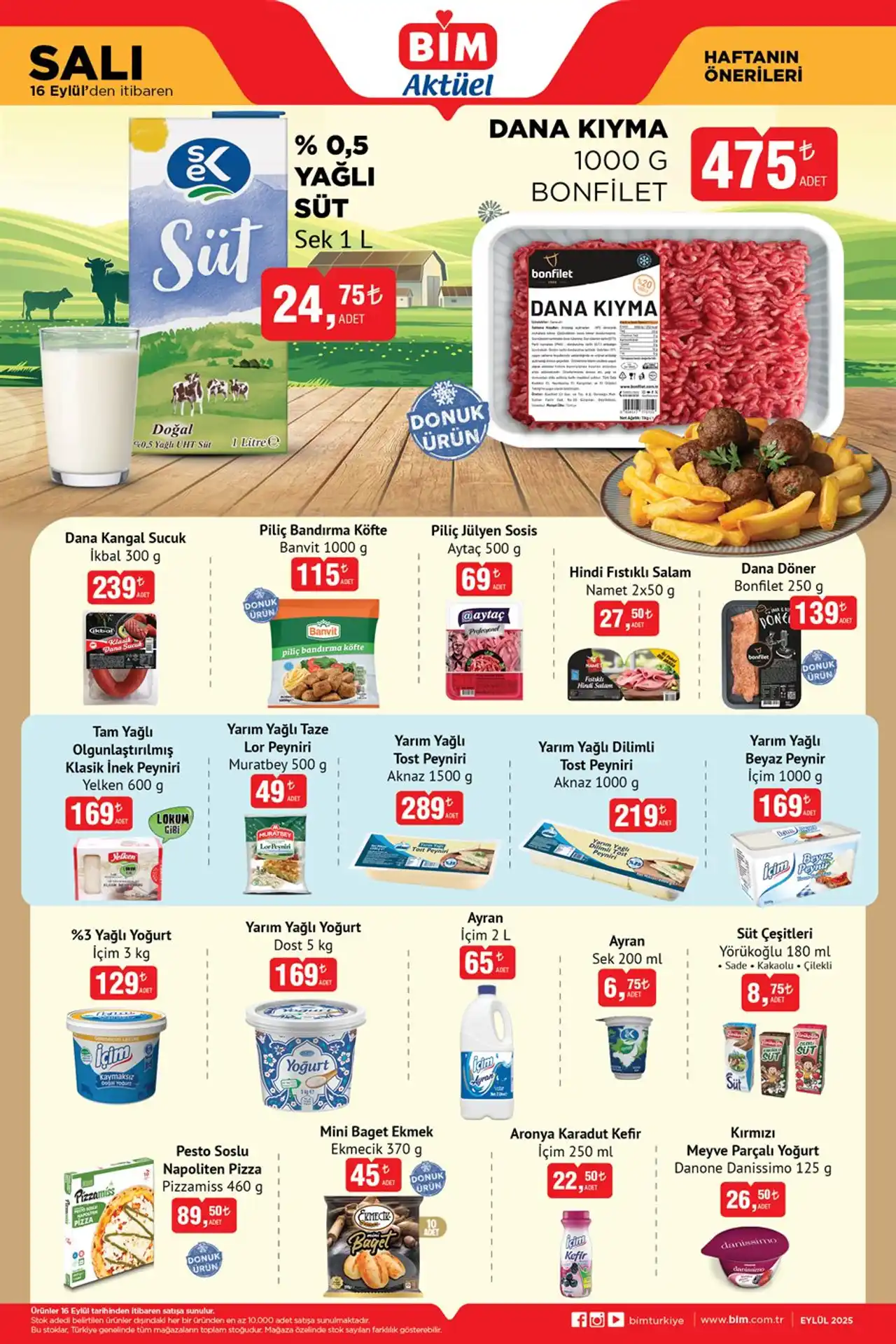 BİM 16 Eylül 2025 Gıda ürünleri ve kampanyaları Yeni Kataloğu