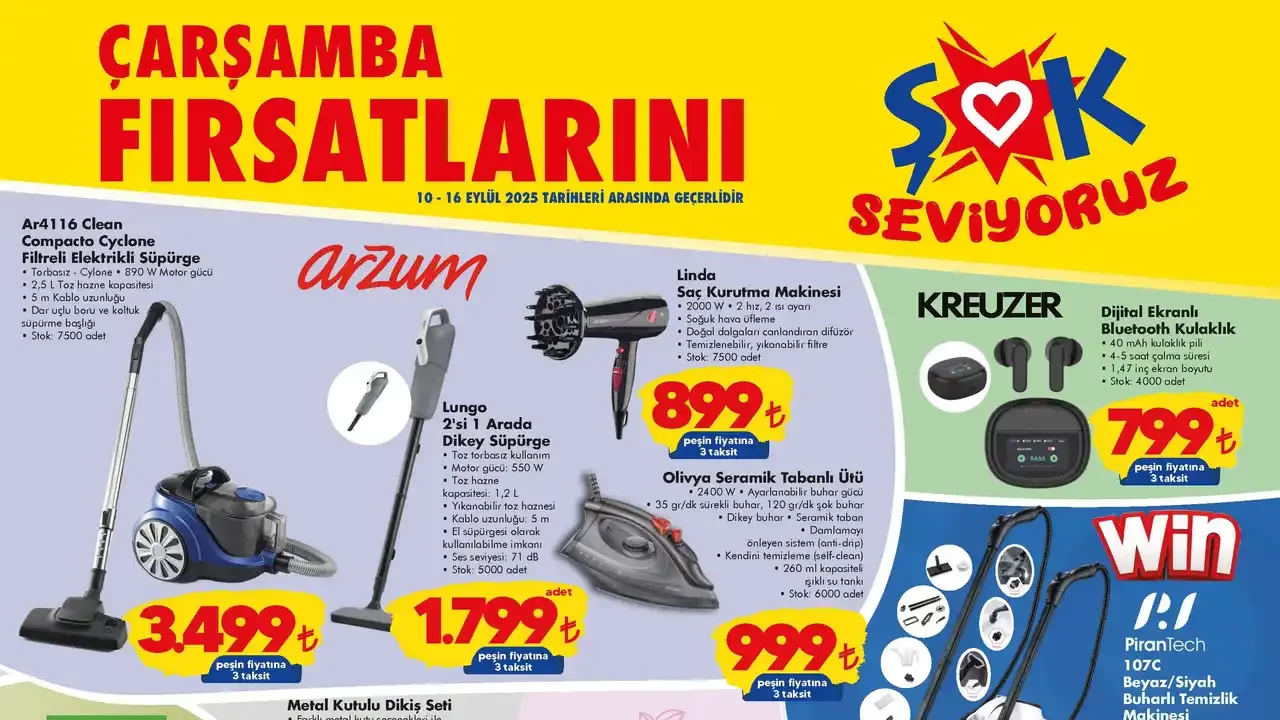 ŞOK 10 Eylül 2025 Aktüel Ürünler Kataloğu