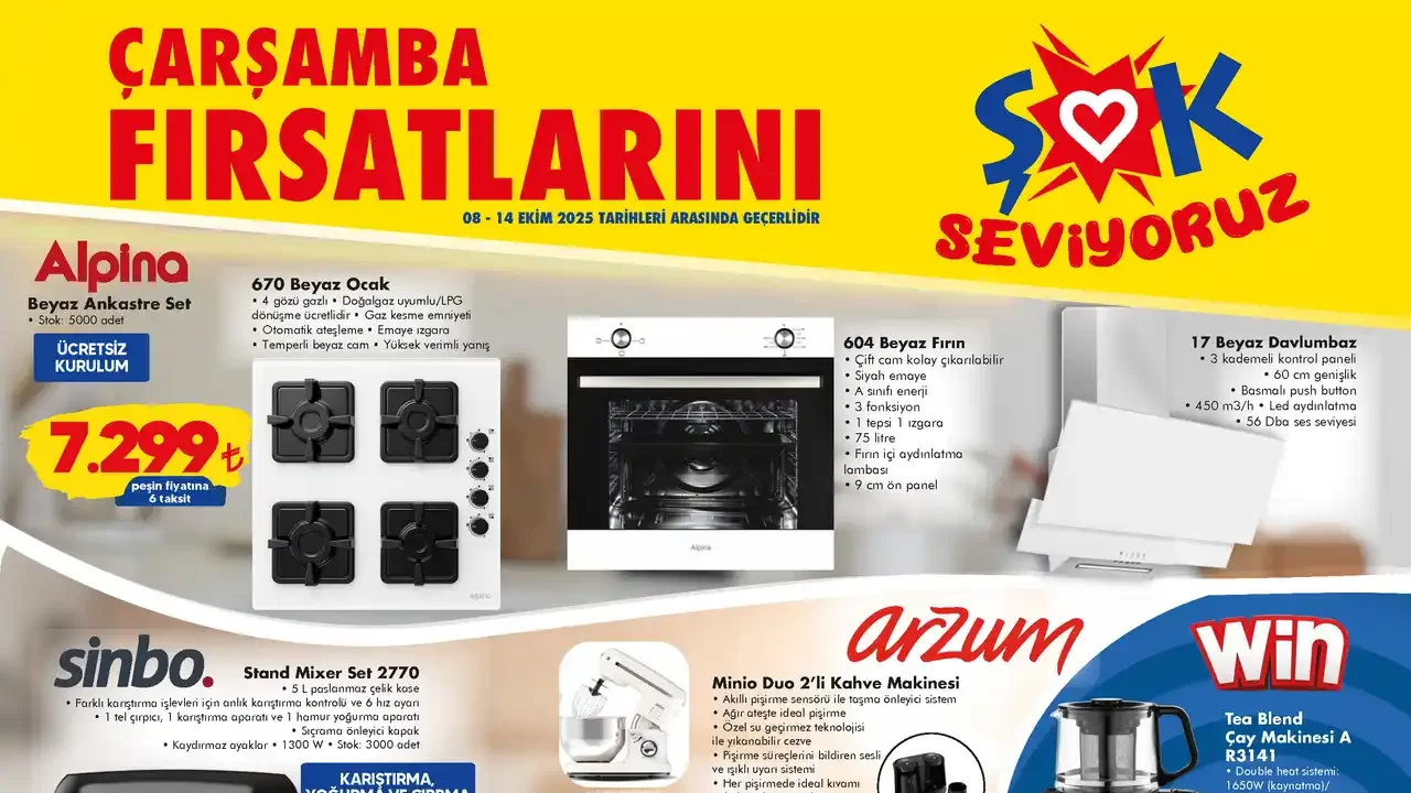 ŞOK 8 Ekim 2025 Aktüel Ürünler Kataloğu