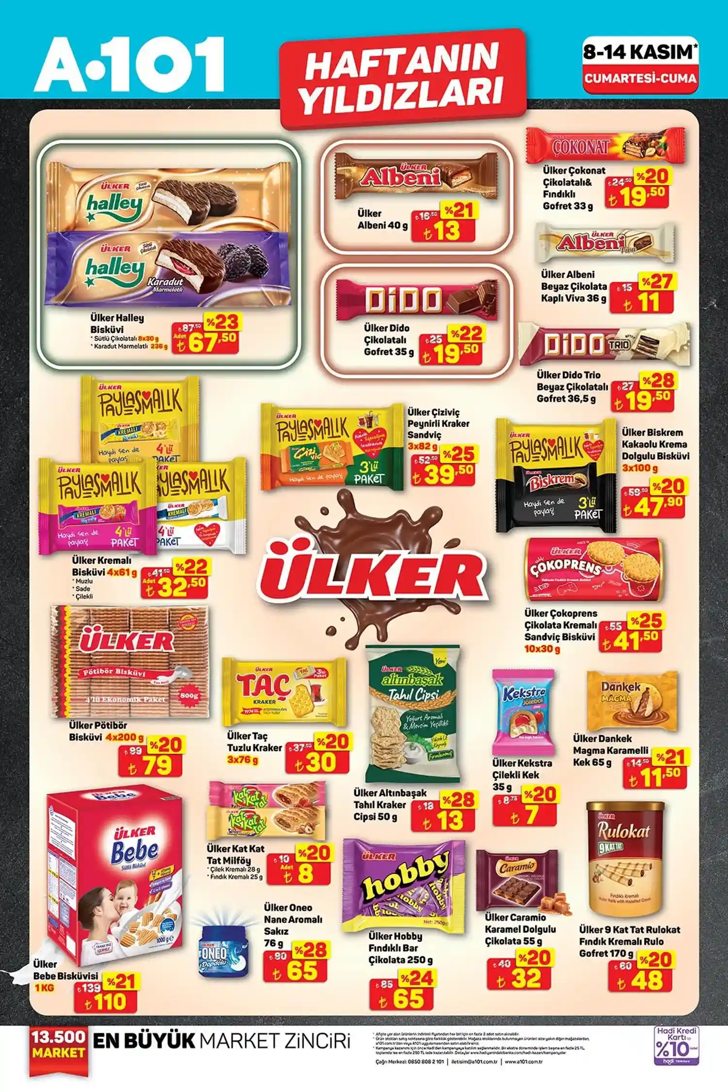 A101 8 Kasım 2025 Ülker Fırsatları Kataloğu Görseli