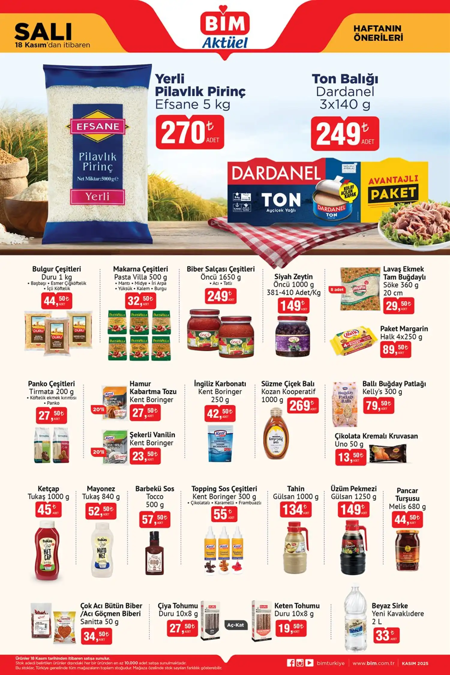 BİM 18 Kasım 2025 Kampanya Kataloğu 3. Sayfası