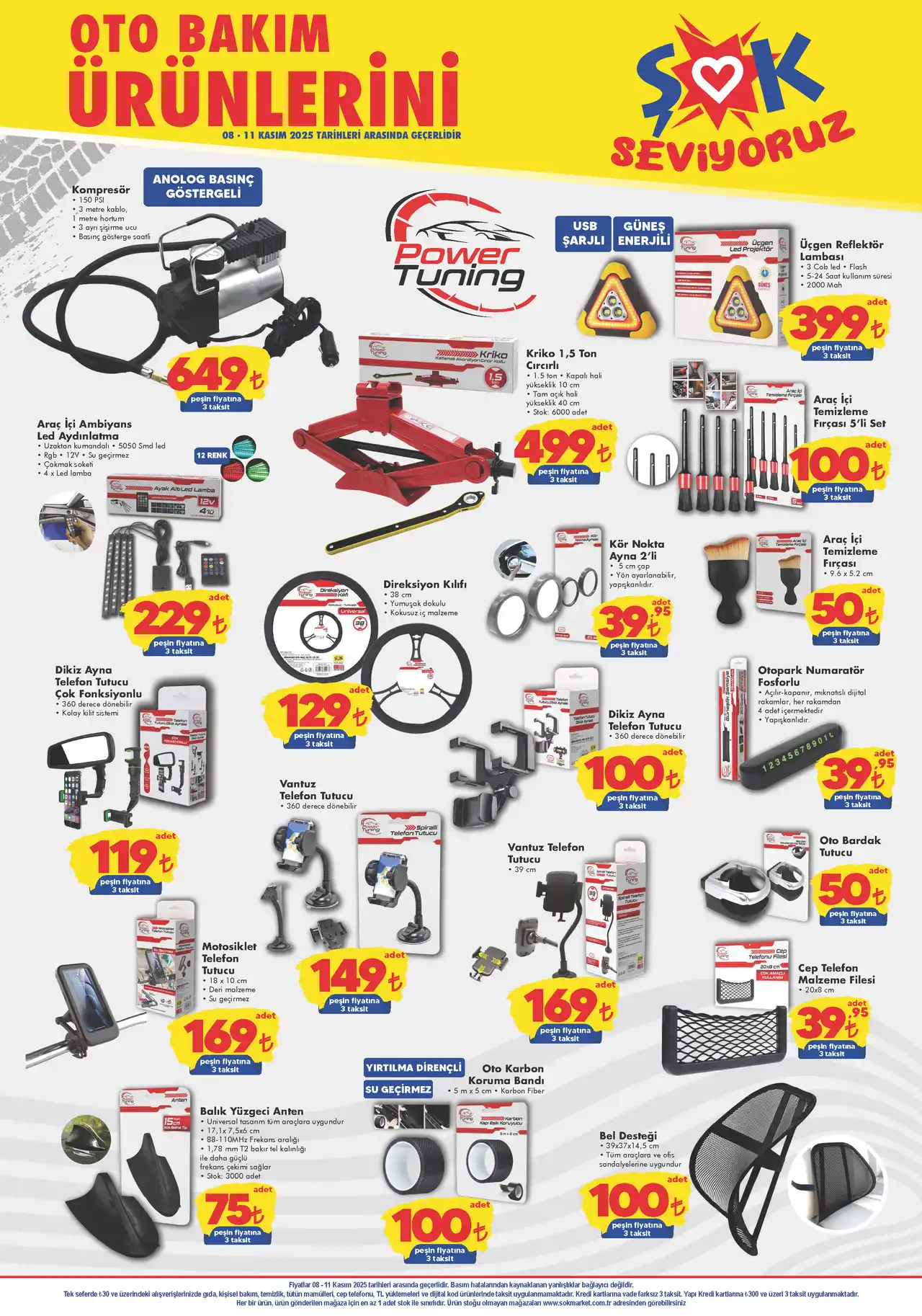 ŞOK 8 Kasım 2025 Otomobil Ürünleri Aktüel Kataloğu
