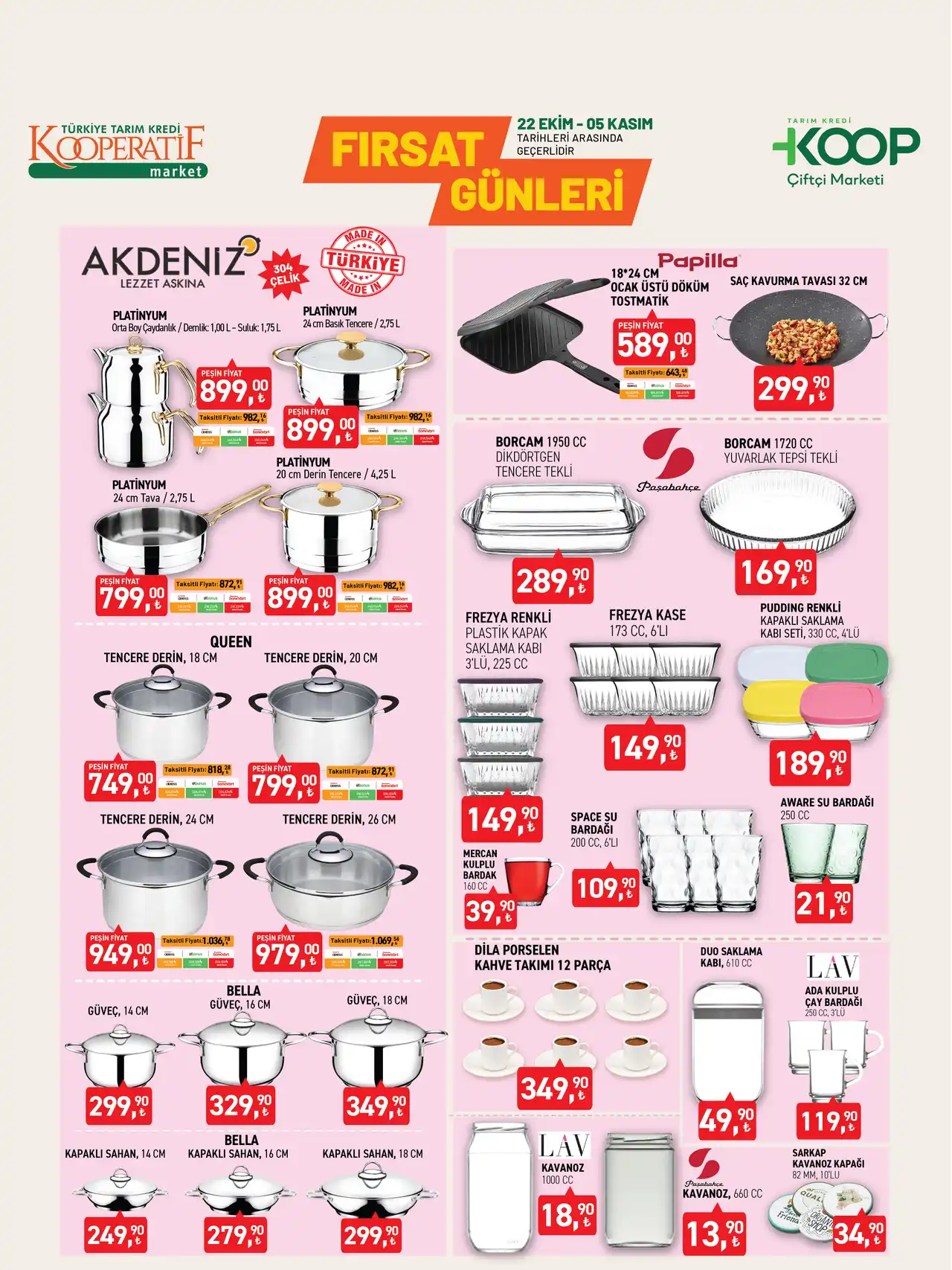 KOOP - Tarım Kredi Kooperatifi 22 EKİM 2025 Aktüel Ürünler Kataloğu Sayfa 1