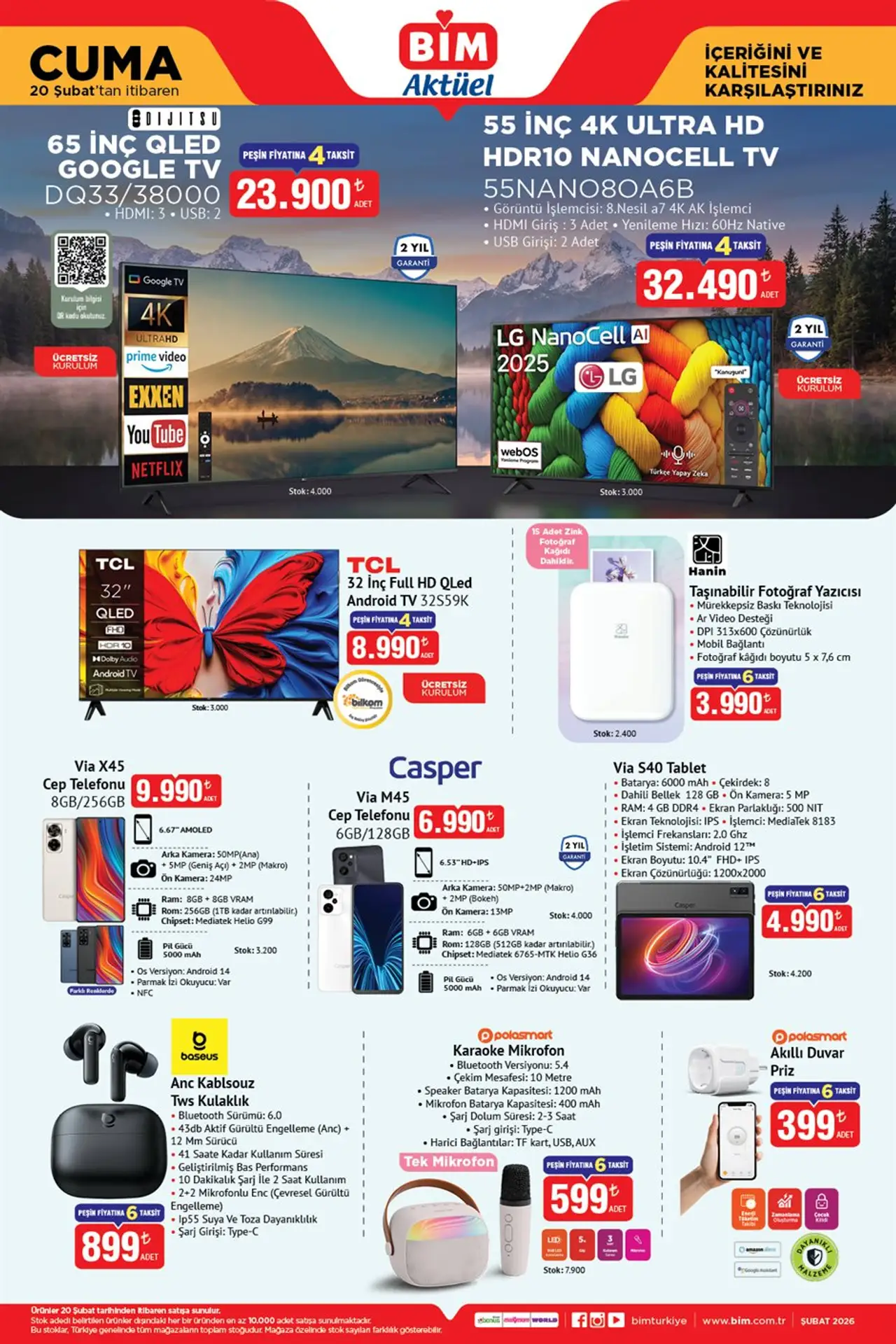 BİM 20 Şubat 2026 Aktüel Katalog 1