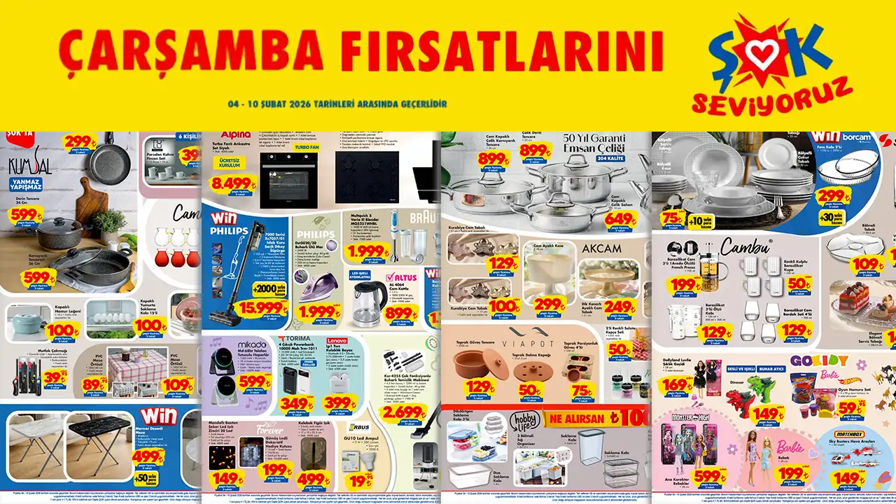 ŞOK 4 Şubat 2026 Aktüel Ürünler Kataloğu