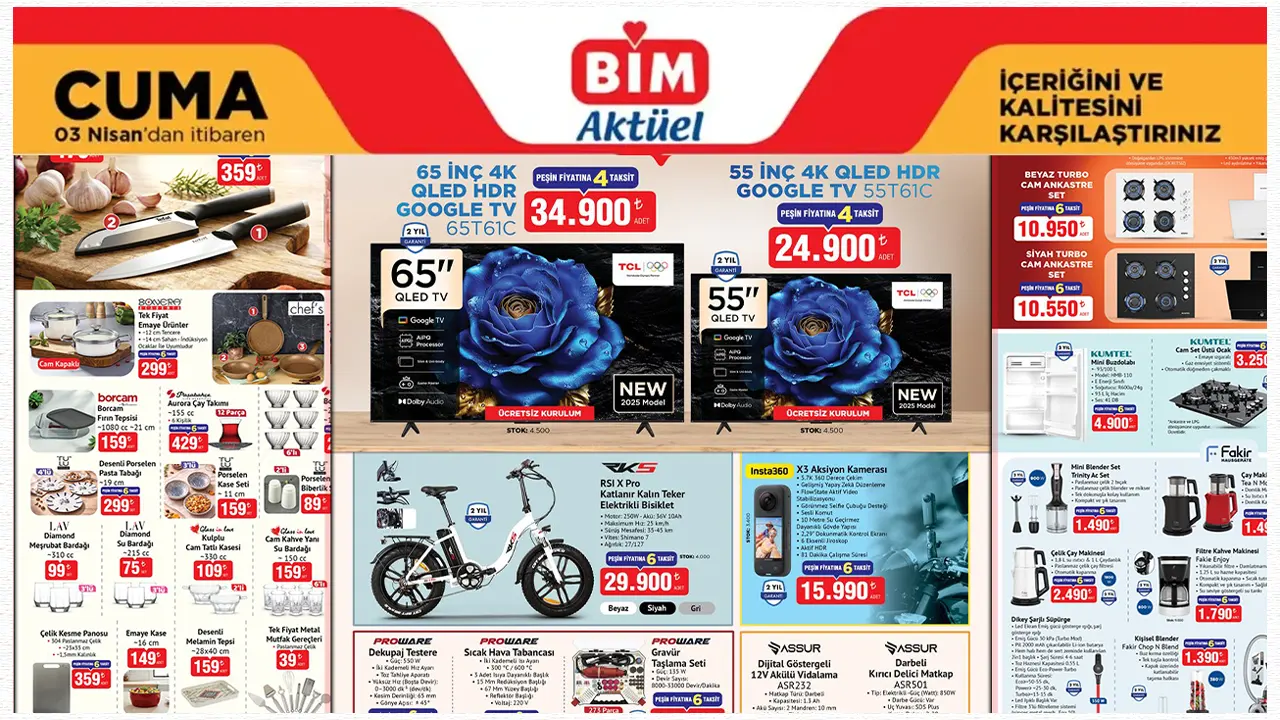 BİM 3 Nisan 2026 Aktüel Ürünler Kataloğu