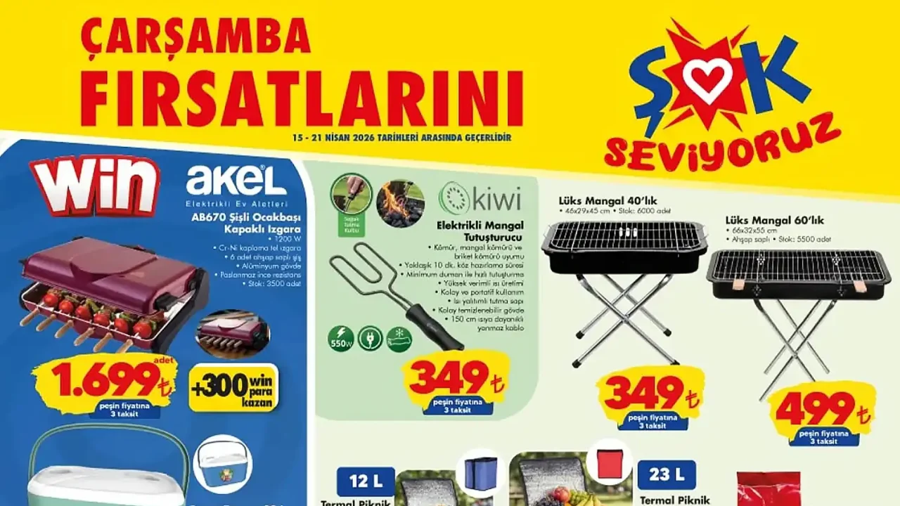 ŞOK 15 Nisan 2026 Aktüel Ürünler Kataloğu