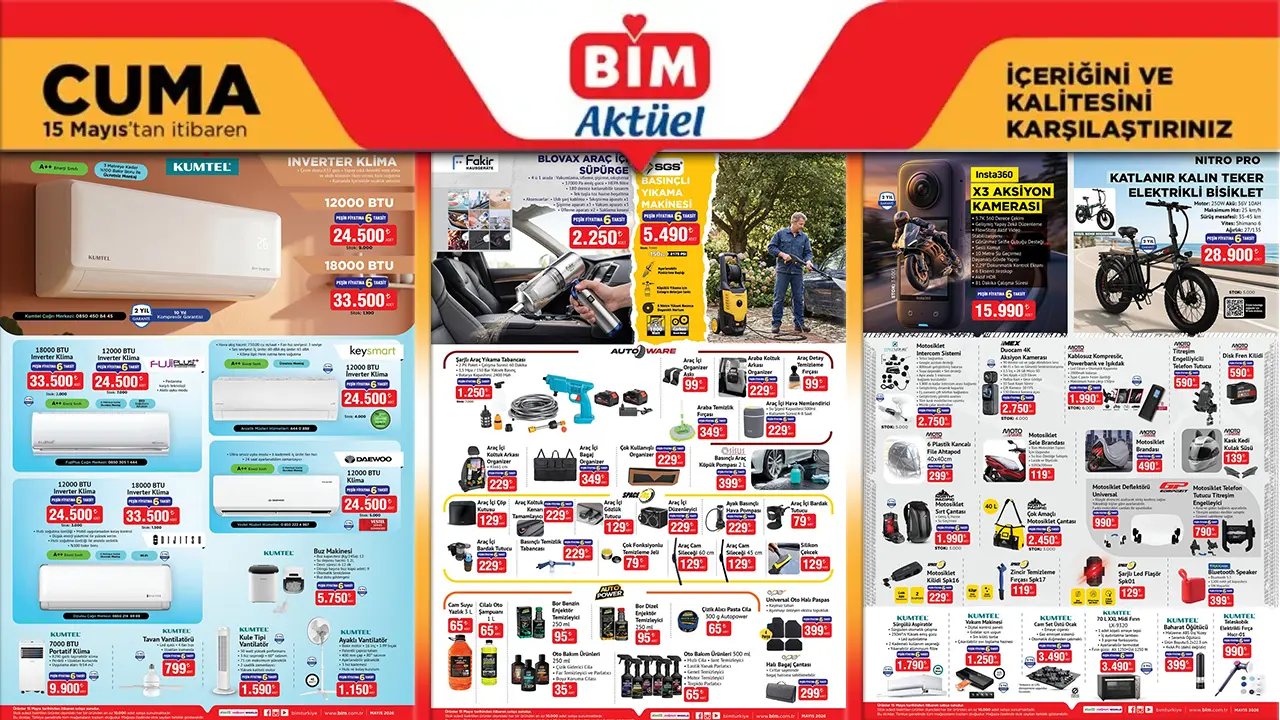 BİM 15 Mayıs 2026 Aktüel Ürünler Kataloğu