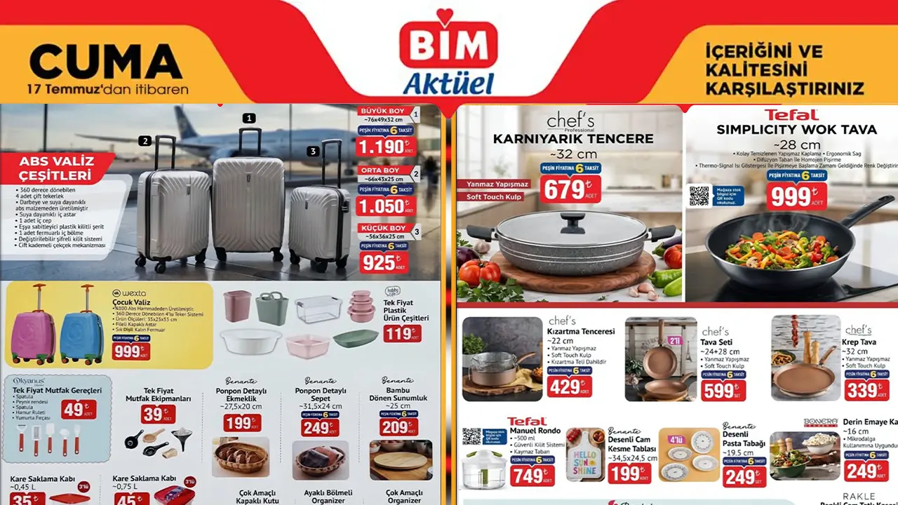 BİM 17 Temmuz 2026 Aktüel Ürünler Kataloğu