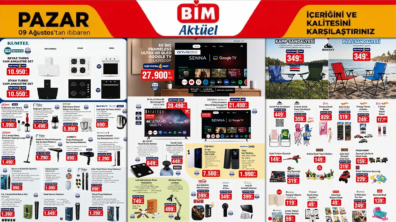 BİM 9 Ağustos 2026 Aktüel Ürünler Kataloğu