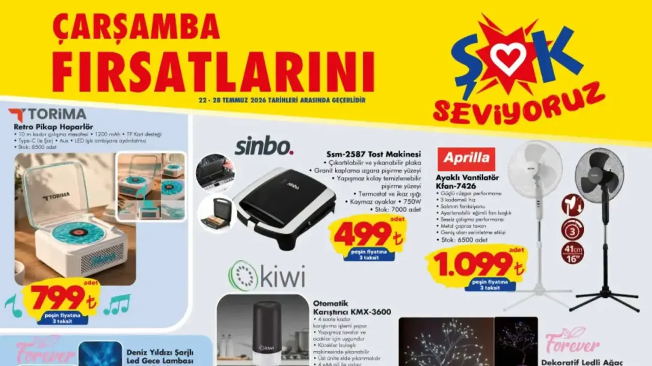 ŞOK 22 Temmuz 2026 Aktüel Ürünler Kataloğu