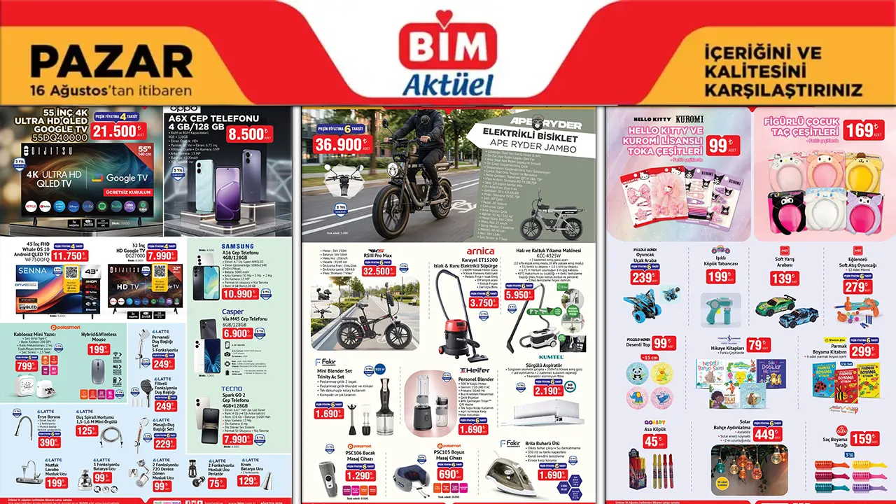 BİM 16 Ağustos 2026 Aktüel Ürünler Kataloğu