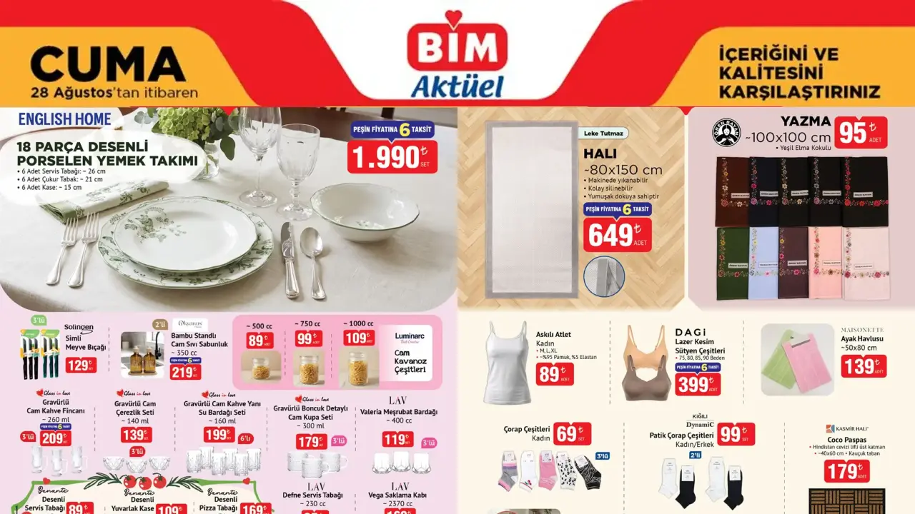 BİM 28 Ağustos 2026 Aktüel Ürünler Kataloğu