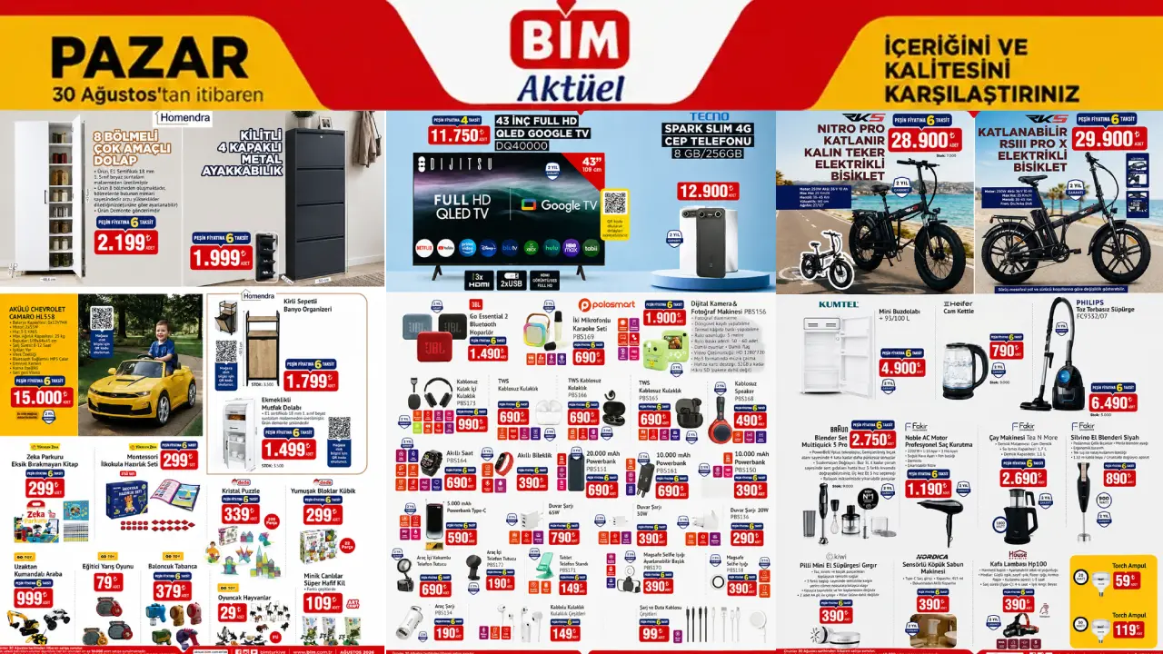 BİM 30 Ağustos 2026 Aktüel Ürünler Kataloğu